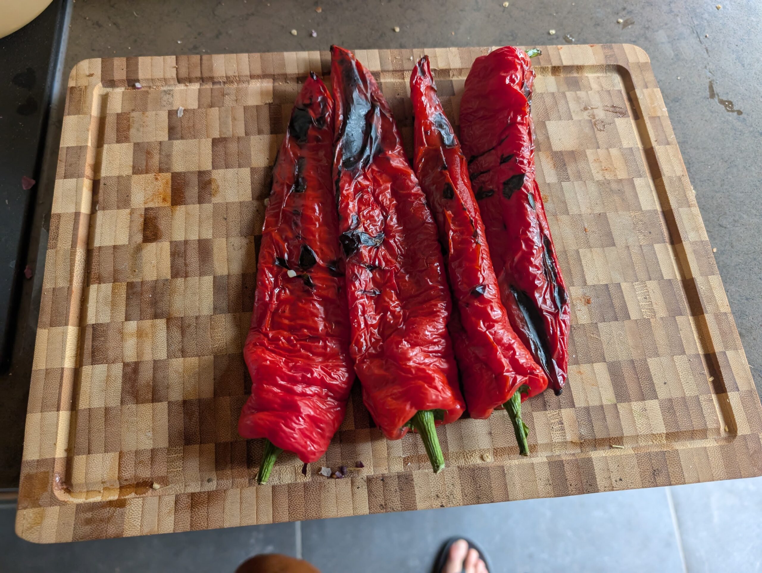 Paprika grillen kamado