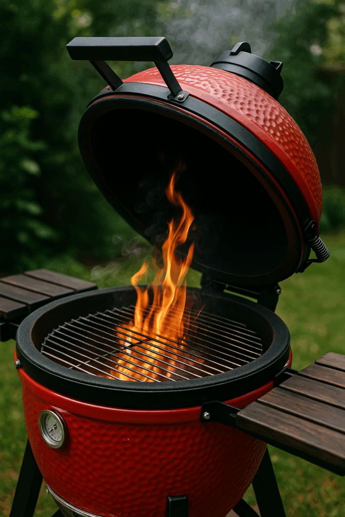 BBQ met gesloten deksel en beperkte luchttoevoer