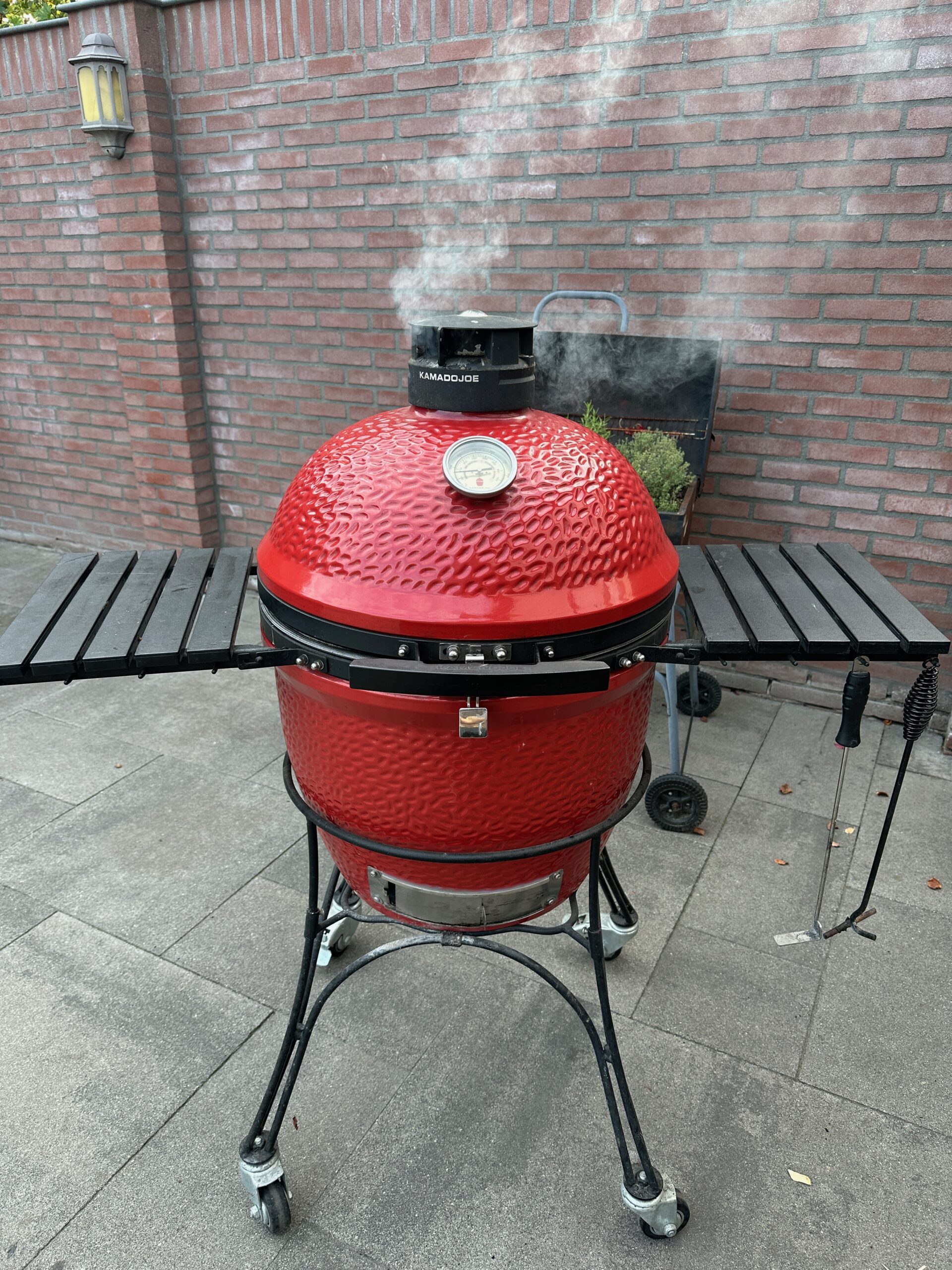 Forel roken op de kamado